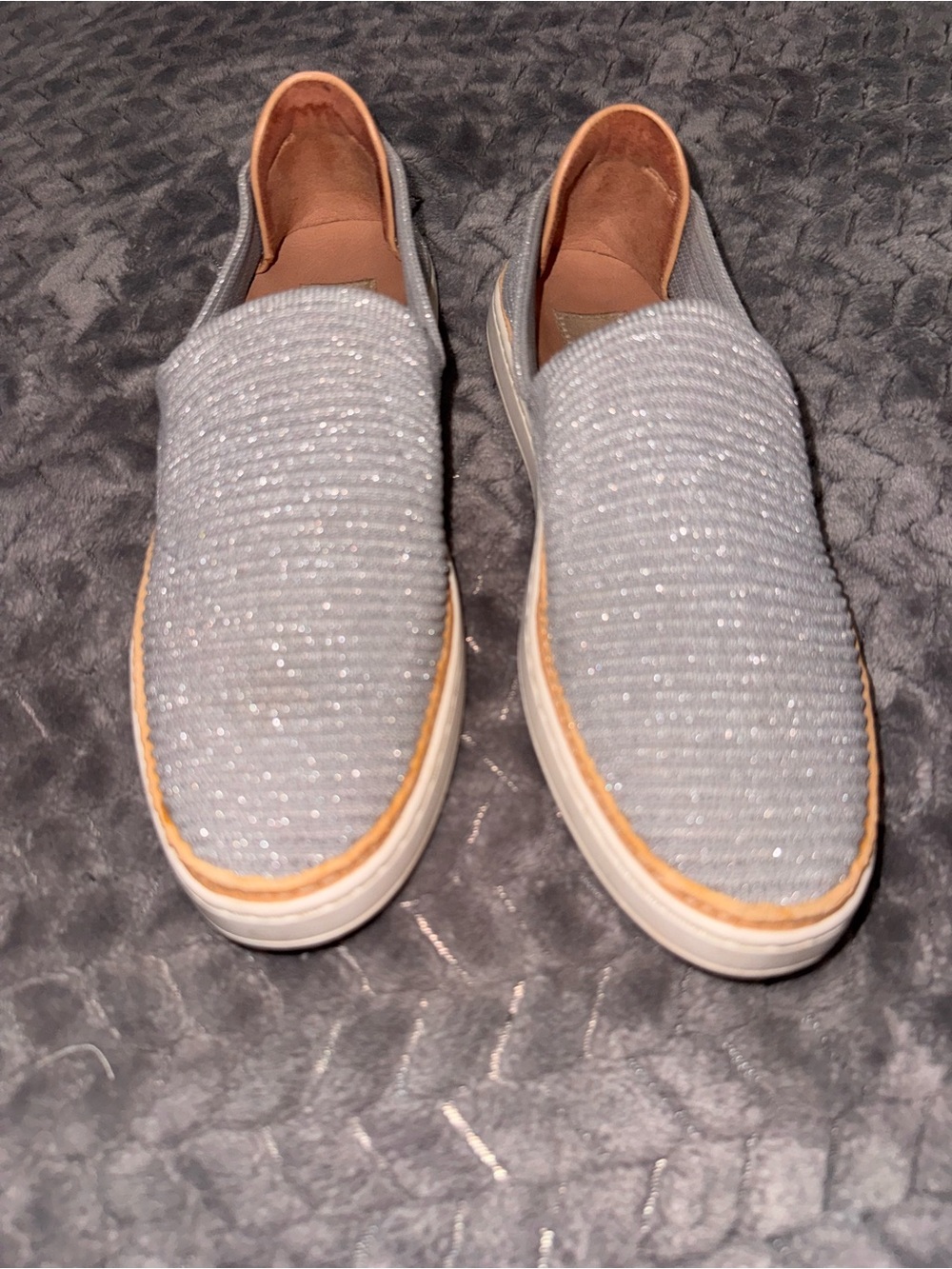 UGG Sparkle Slip-On Loafers — Gray